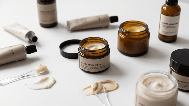 Various barrier repair creams for compromised skin