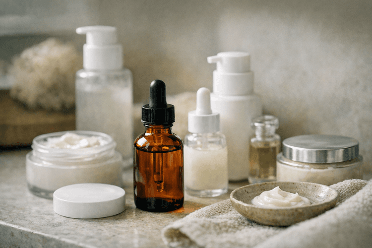Diverse skincare products for microbiome skincare