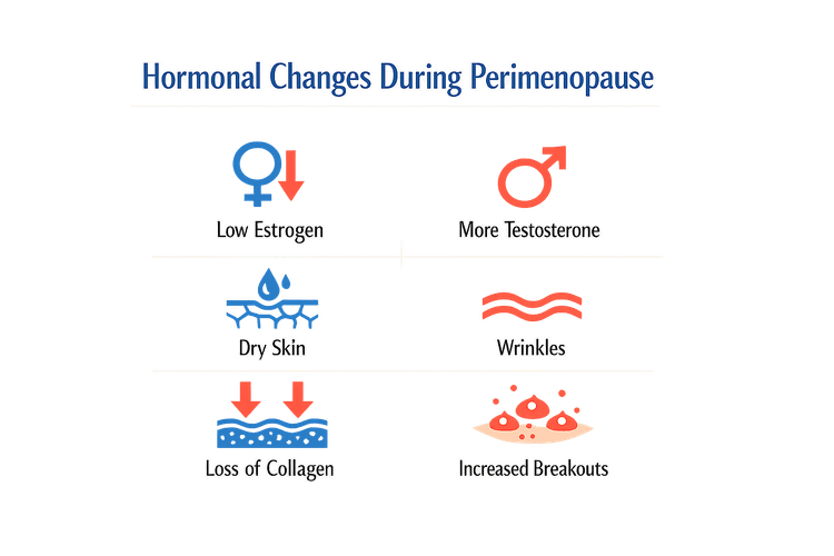 Hormonal changes during perimenopause